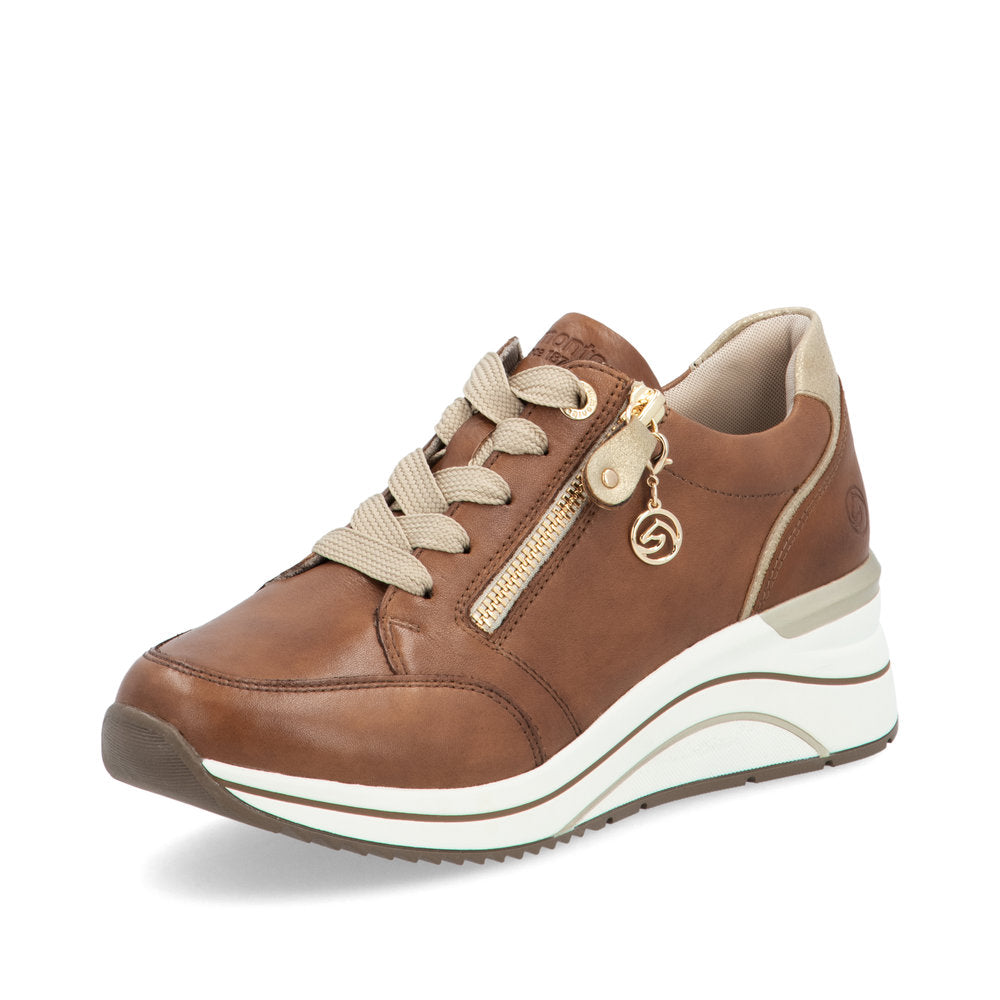 Sneakers | D0T03 Brown & Gold Zip