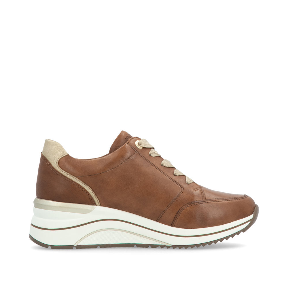 Sneakers | D0T03 Brown & Gold Zip