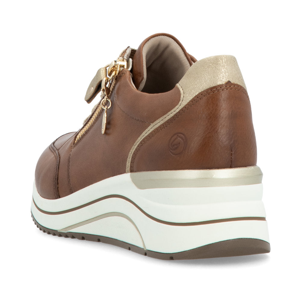 Sneakers | D0T03 Brown & Gold Zip