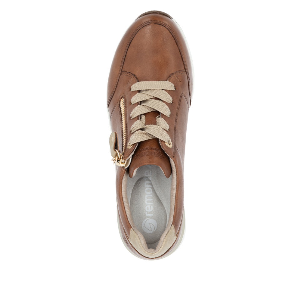 Sneakers | D0T03 Brown & Gold Zip