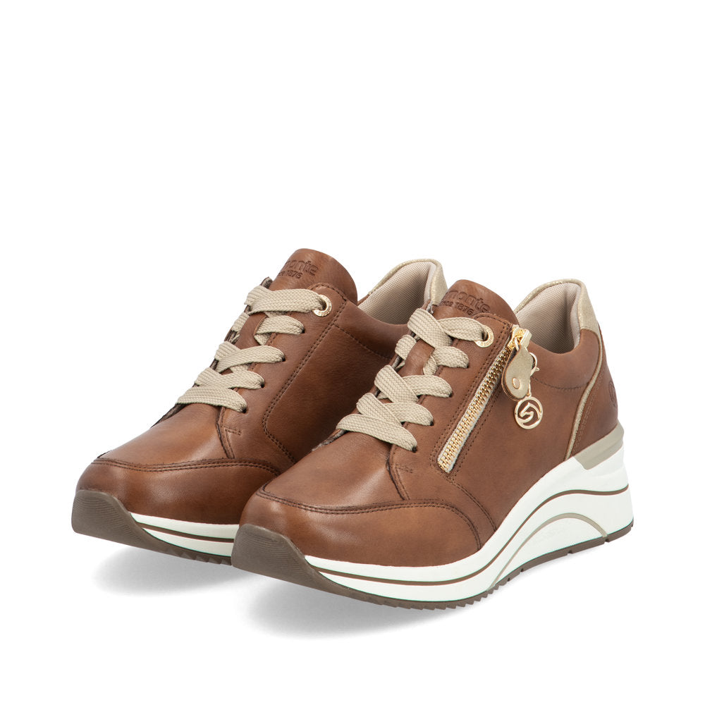 Sneakers | D0T03 Brown & Gold Zip