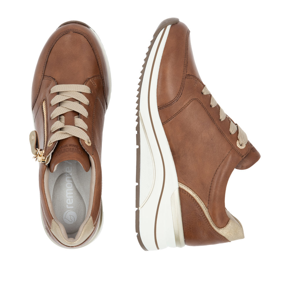 Sneakers | D0T03 Brown & Gold Zip