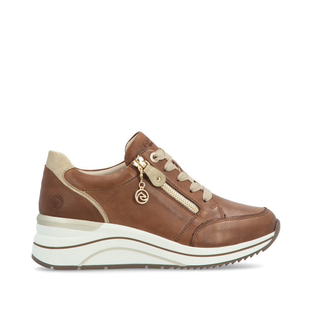 Sneakers | D0T03 Brown & Gold Zip