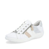 White & Silver Beige Stripe