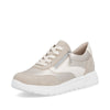 Beige & Pearl Silver Zip